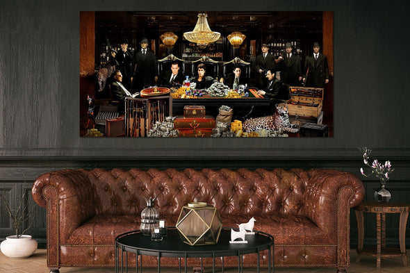 Schilderij 160x80 Maffia gekleurd (Glas)