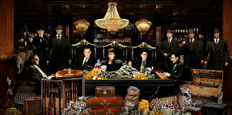 Schilderij 160x80 Maffia gekleurd (Glas)