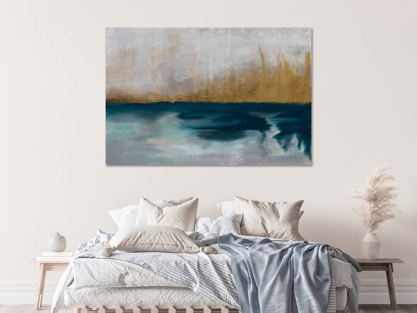 Schilderij - Golden Grasses (1 Part) Wide (Canvas)