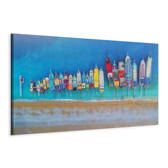 Schilderij - Colourful Boats (1 Part) Narrow (Canvas)