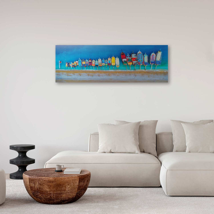 Schilderij - Colourful Boats (1 Part) Narrow (Canvas)