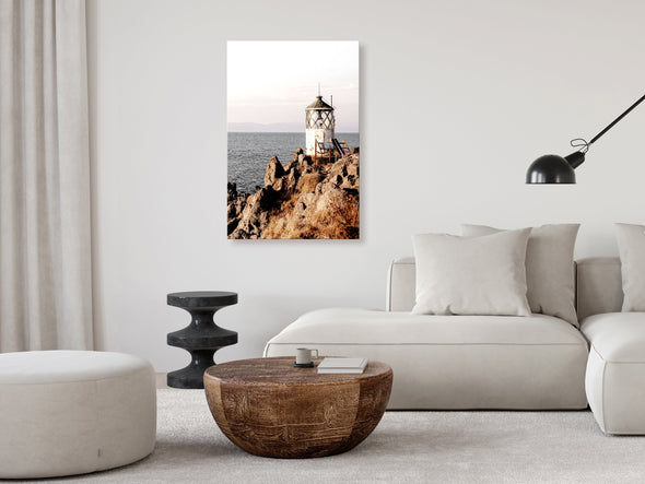 Schilderij - Lantern On The Cliff (1 Part) Vertical (Canvas)