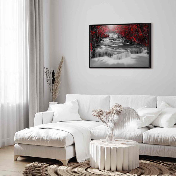 Schilderij - Cascade of Thoughts (1 Part) Wide Red (Canvas)
