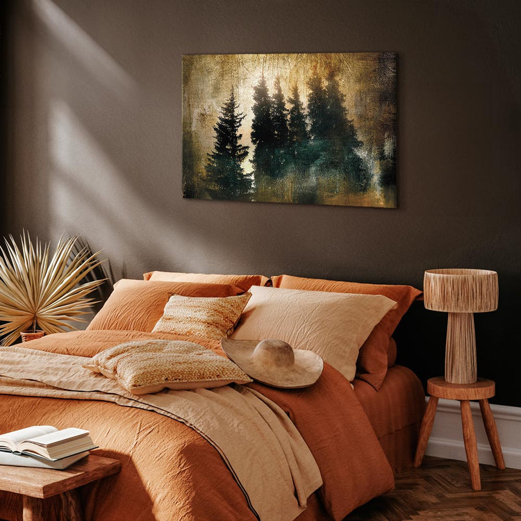 Schilderij - Stately Spruces (1 Part) Wide (Canvas)