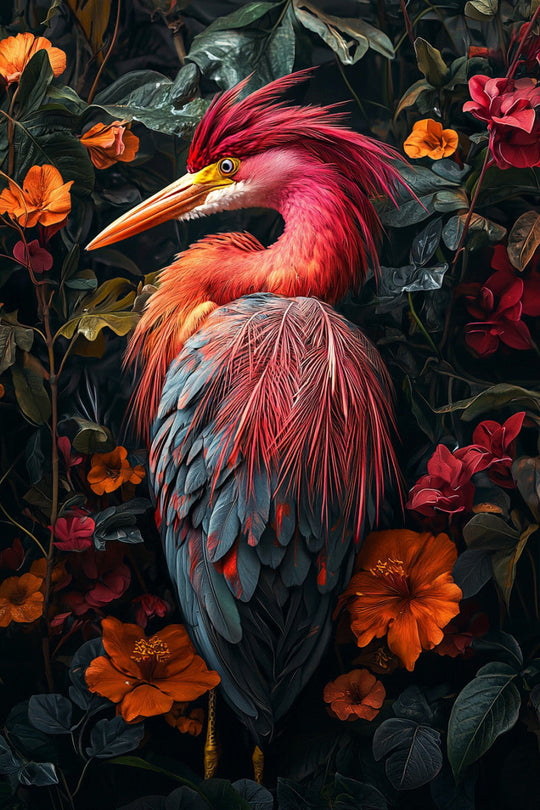 Schilderij met 3D reliëf 80x120 Kunstzinnige vogel (Glas)