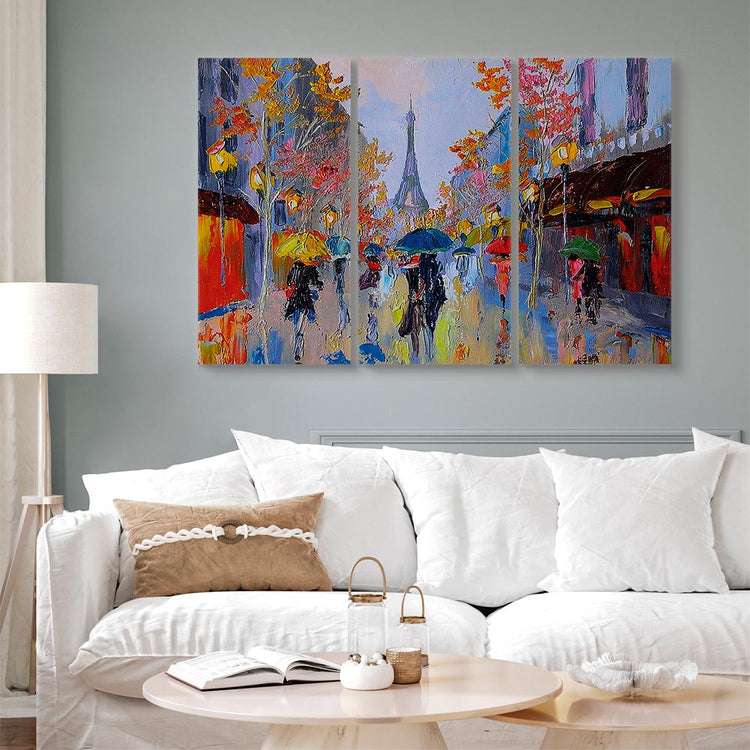 Schilderij - Rainy Paris (Canvas)
