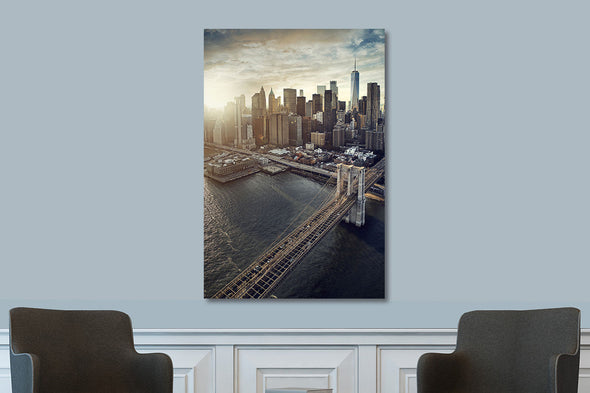 Schilderij 80x120 Brooklyn Bridge (Glas)