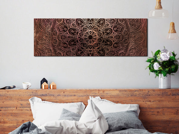 Schilderij - Mandala: Amber Silence (Canvas)