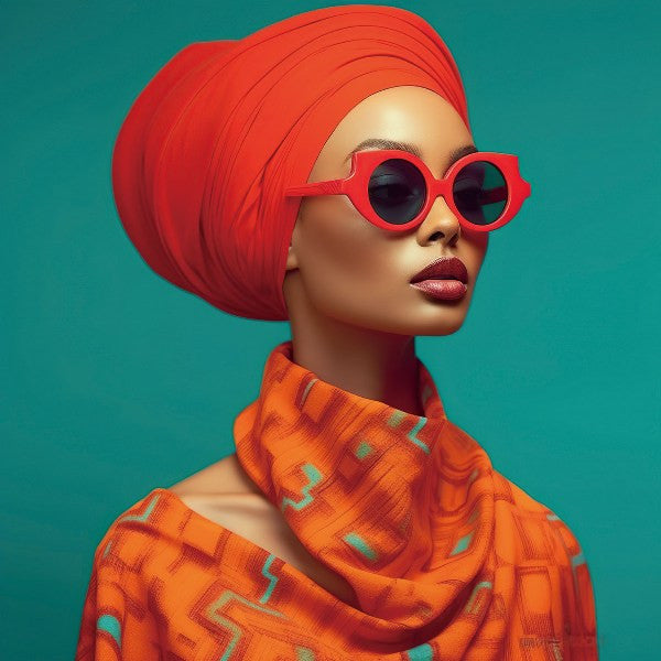 Schilderij 80x80 Orange chique (Glas)