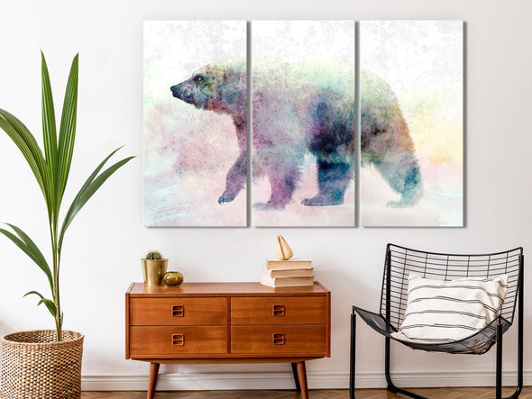 Schilderij - Lonely Bear (3 Parts) (Canvas)
