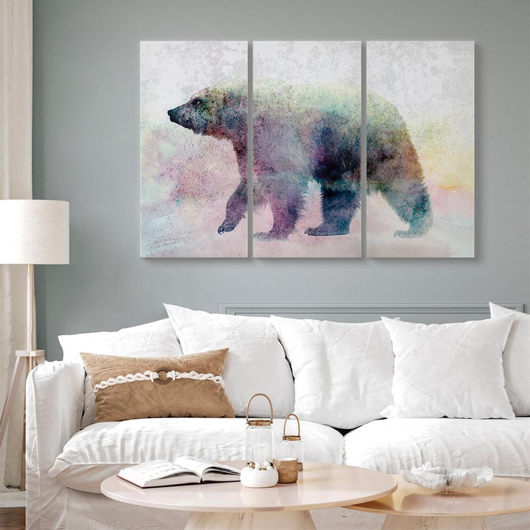 Schilderij - Lonely Bear (3 Parts) (Canvas)