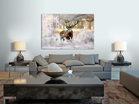 Schilderij - Deer in the Cold (Canvas)