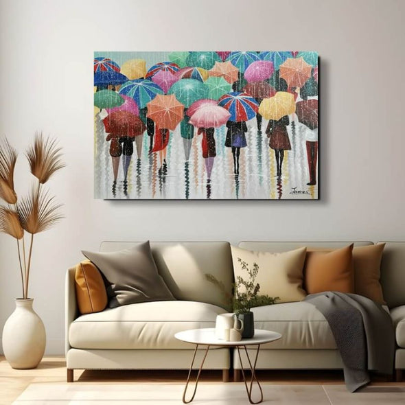 Schilderij - Raining 120x80 (Olieverf)
