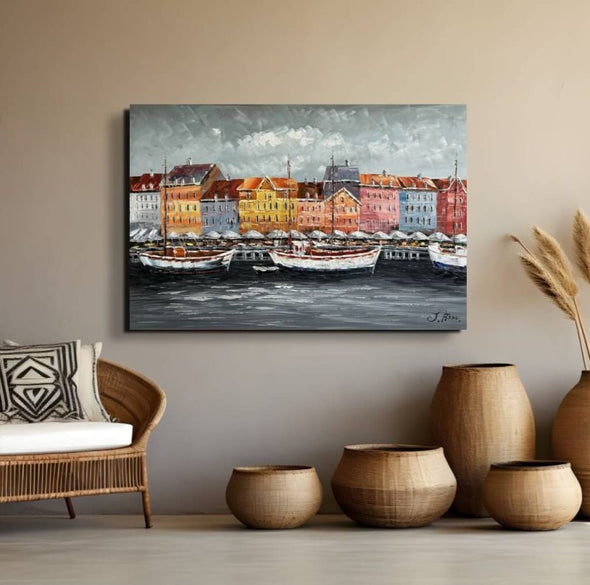 Schilderij - Copenhagen 120x80 (Olieverf)