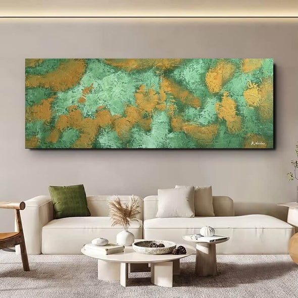 Schilderij - Golden Gem 160x60 (Olieverf)