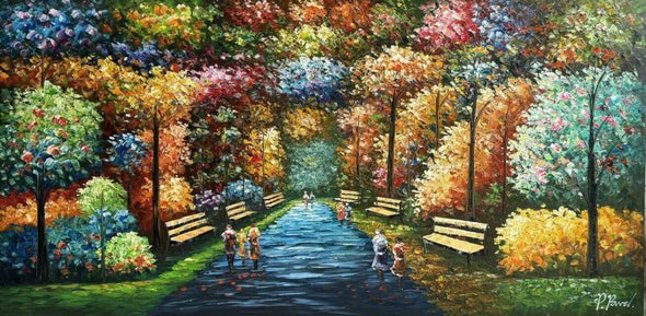 Schilderij - Happiness 200x100 (Olieverf)