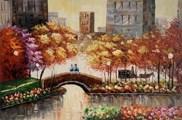 Schilderij - Old Town 120x80 (Olieverf)