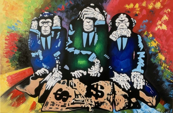 Schilderij - Robbers 120x80 (Olieverf)