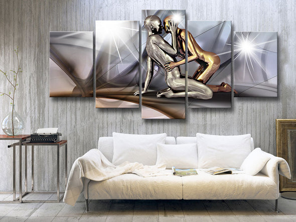 Schilderij - Gold couple (Canvas)