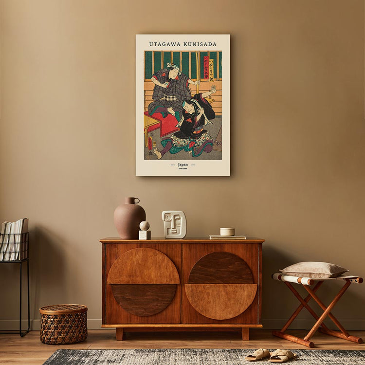 Schilderij - Woodcut (1 Part) Vertical (Canvas)