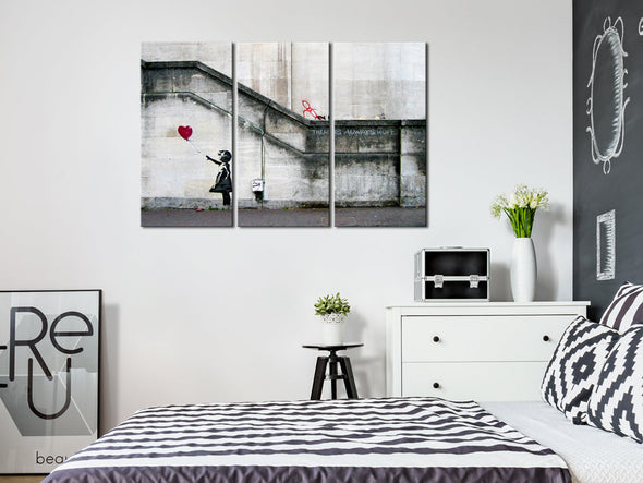 Schilderij - Girl With a Balloon by Banksy (Canvas)