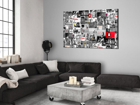 Schilderij - Street Art: Banksy (Canvas)