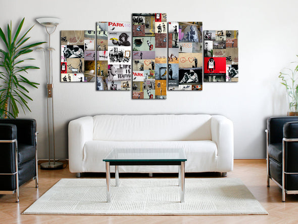 Schilderij - Art of Collage: Banksy IV (Canvas)