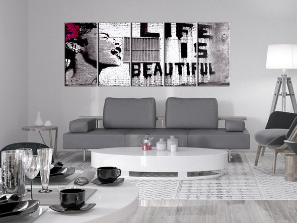Schilderij - Banksy: Life is Beautiful (Canvas)