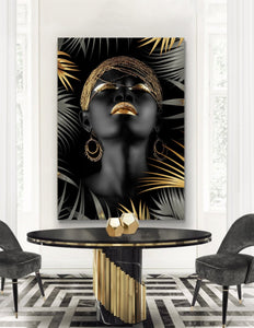 Schilderij Golden Content (Canvas)