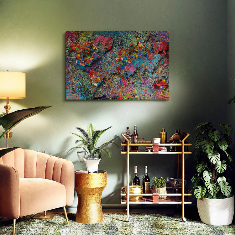 Schilderij - Map: Jackson Pollock inspiration (Canvas)
