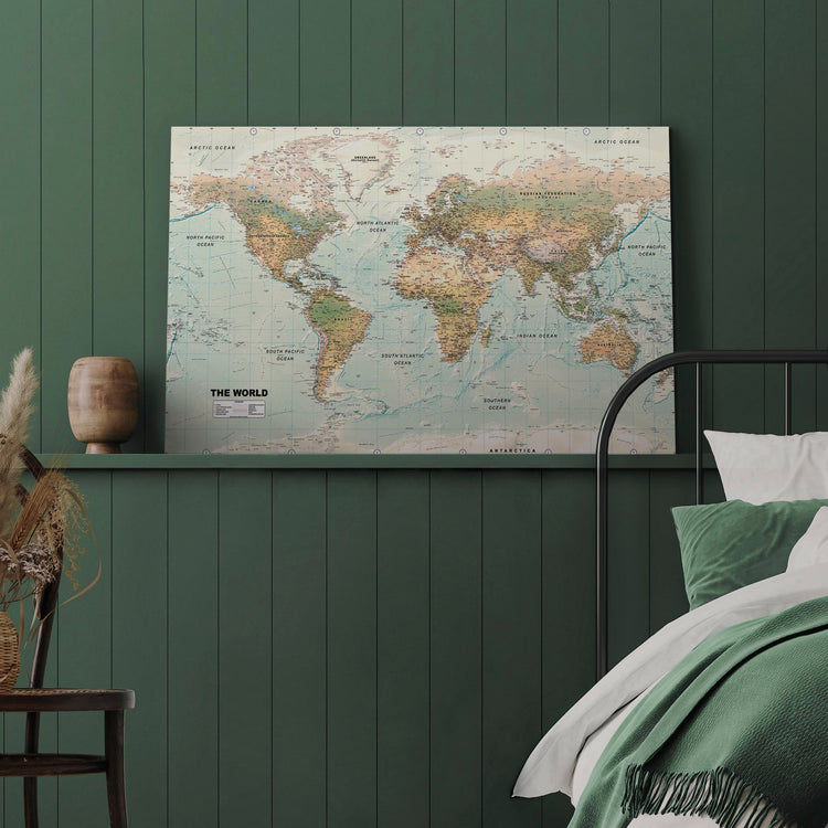 Schilderij - World Map: Beautiful World (Canvas)