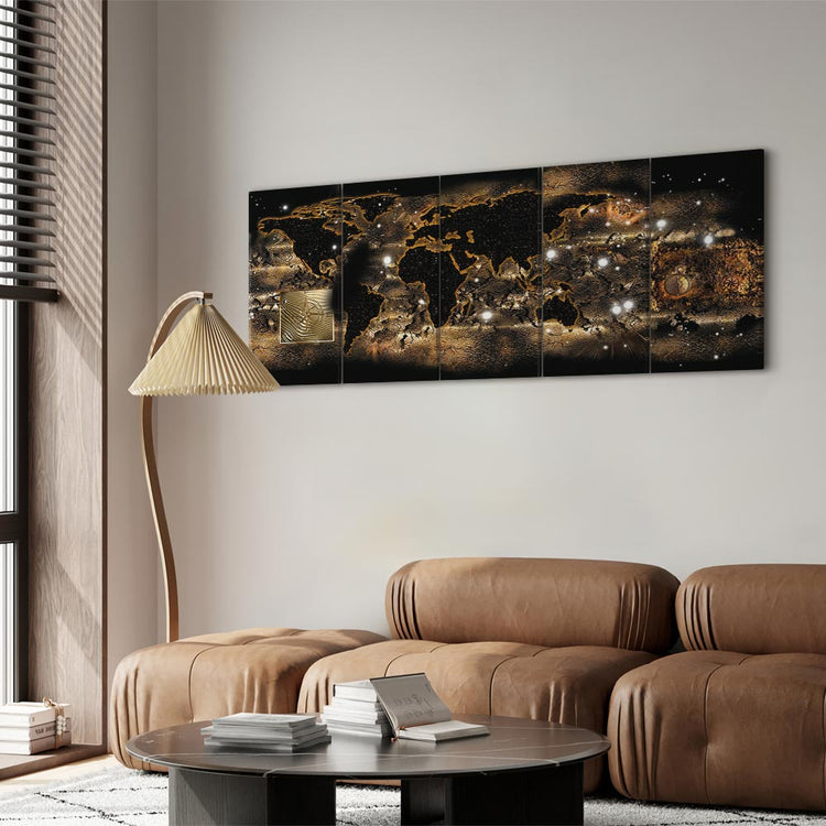Schilderij - World at Night (Canvas)