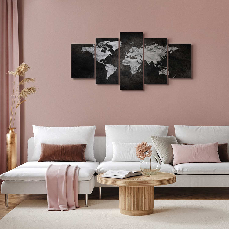 Schilderij - Dark World (5 Parts) Wide (Canvas)