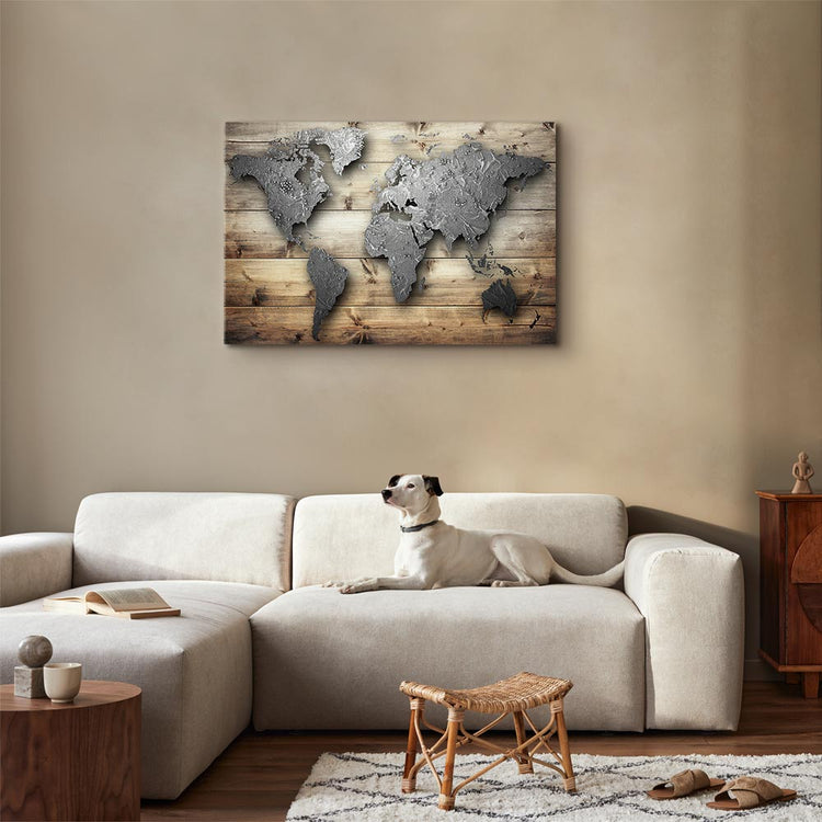 Schilderij - Silver World (Canvas)