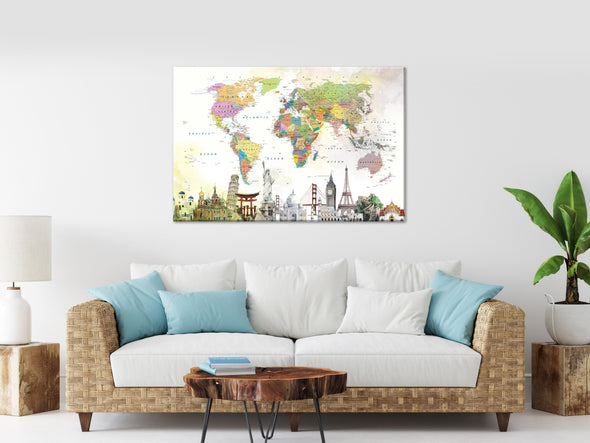 Schilderij - Wonders of the World (1 Part) Wide (Canvas)