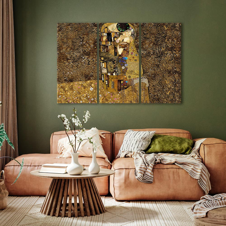 Schilderij - Klimt inspiration - Kiss (Canvas)