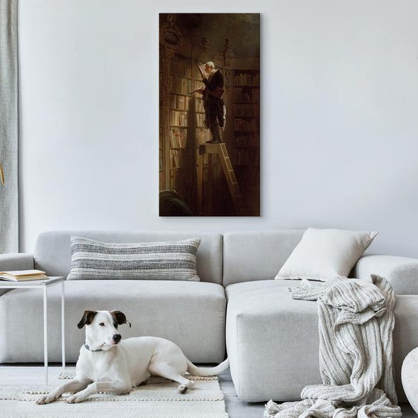 Schilderij - The Bookworm (Canvas)
