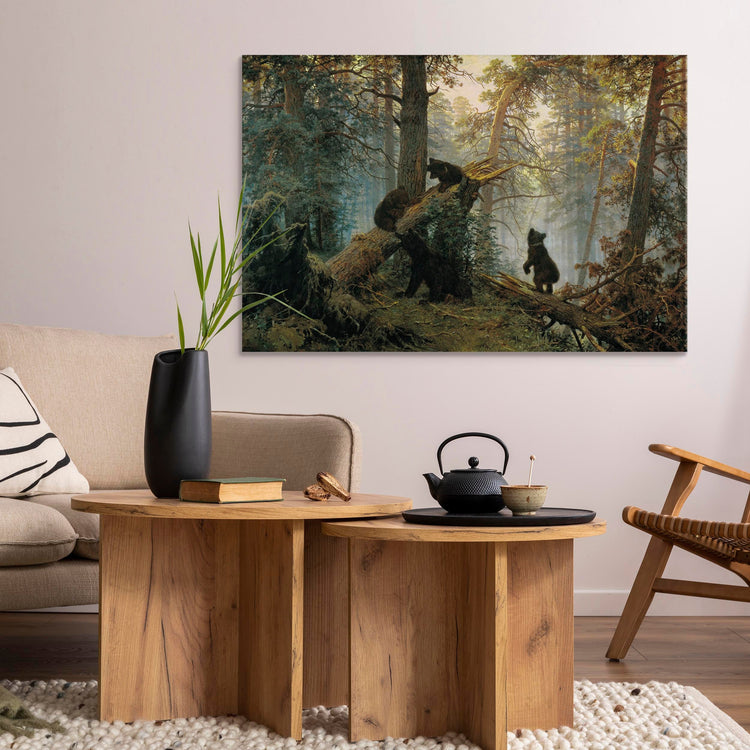 Schilderij - Morning in a Pine Forest (Canvas)
