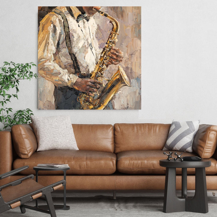 The Sax Man Canvas schilderij