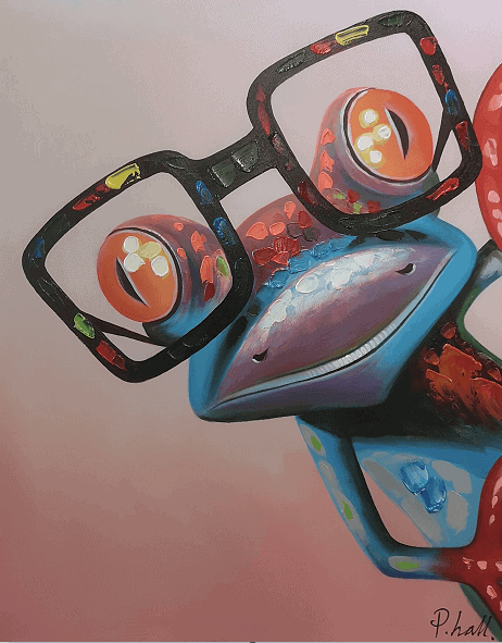 Schilderij - Mr. Frog 100x80 (Olieverf)