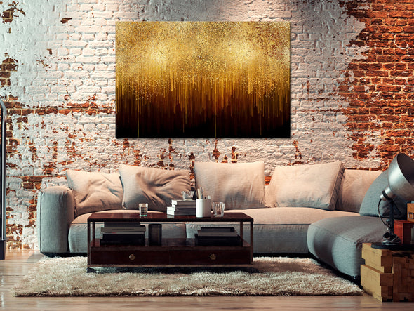 Schilderij - Golden Expansion (1 Part) Wide (Canvas)