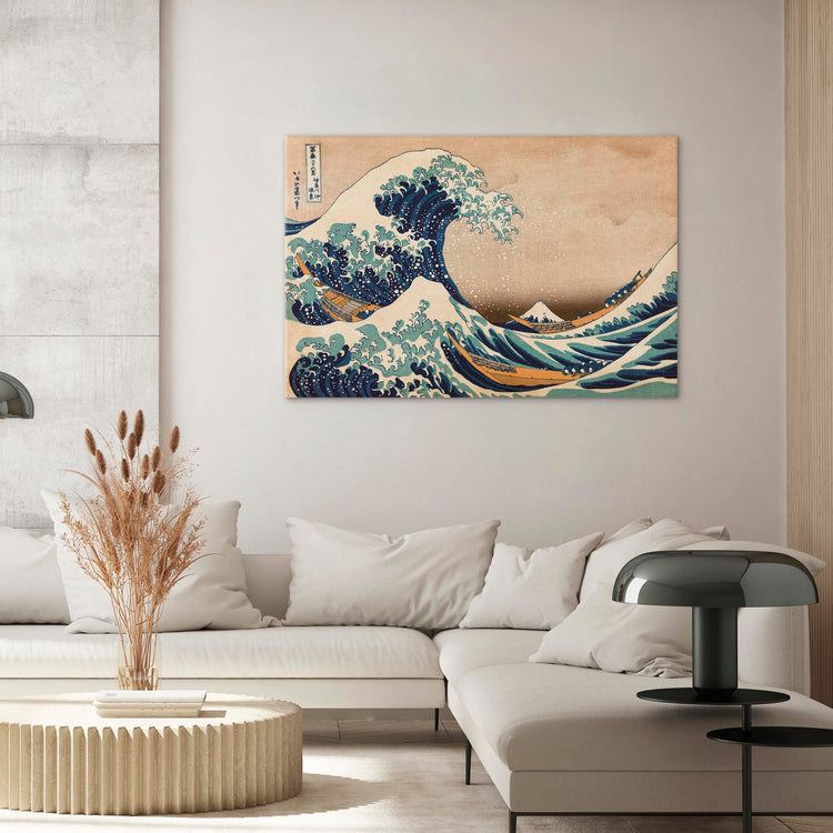 Schilderij - The Great Wave off Kanagawa (Reproduction) (Canvas)