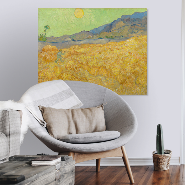 Korenveld met maaier