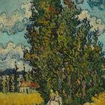 Cipressen en twee vrouwen