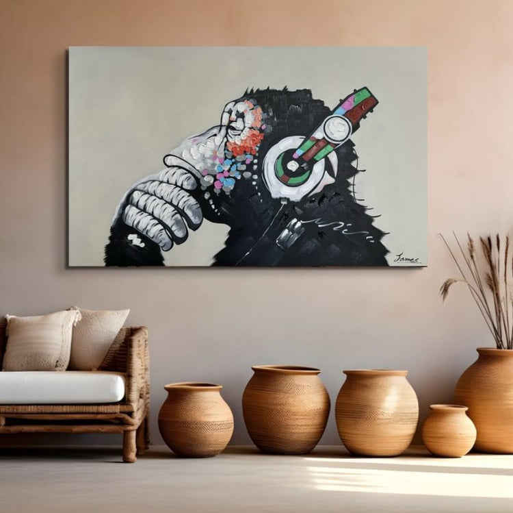 Schilderij - Big Monkey Class 160 x100 (Olieverf)