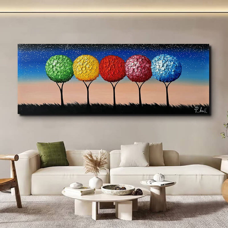 Schilderij - Five 160x60 (Olieverf)