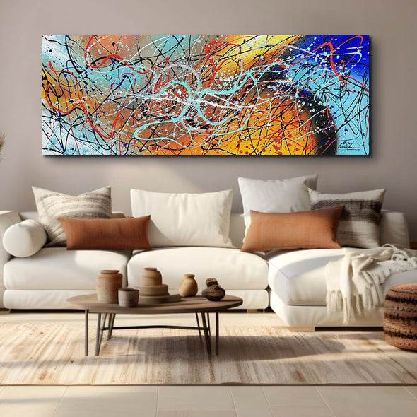 Schilderij - Pitch Perfect 160x60 (Olieverf)