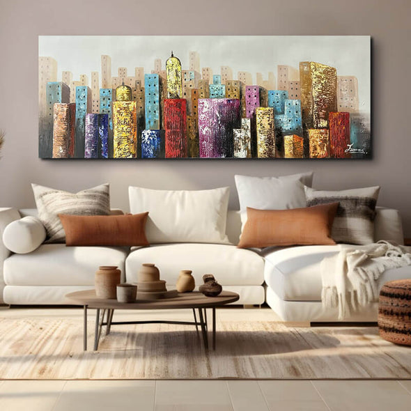 Schilderij - Rooftop 160x60 (Olieverf)