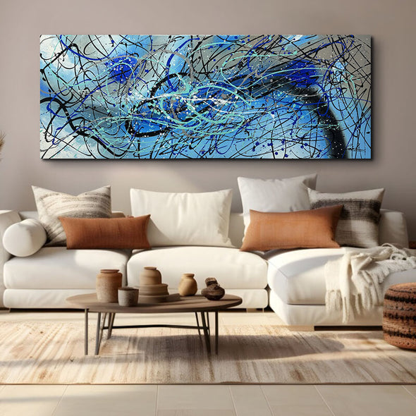 Schilderij - Blue Bang