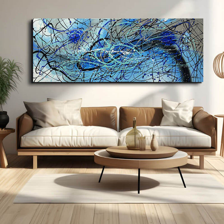 Schilderij - Blue Bang